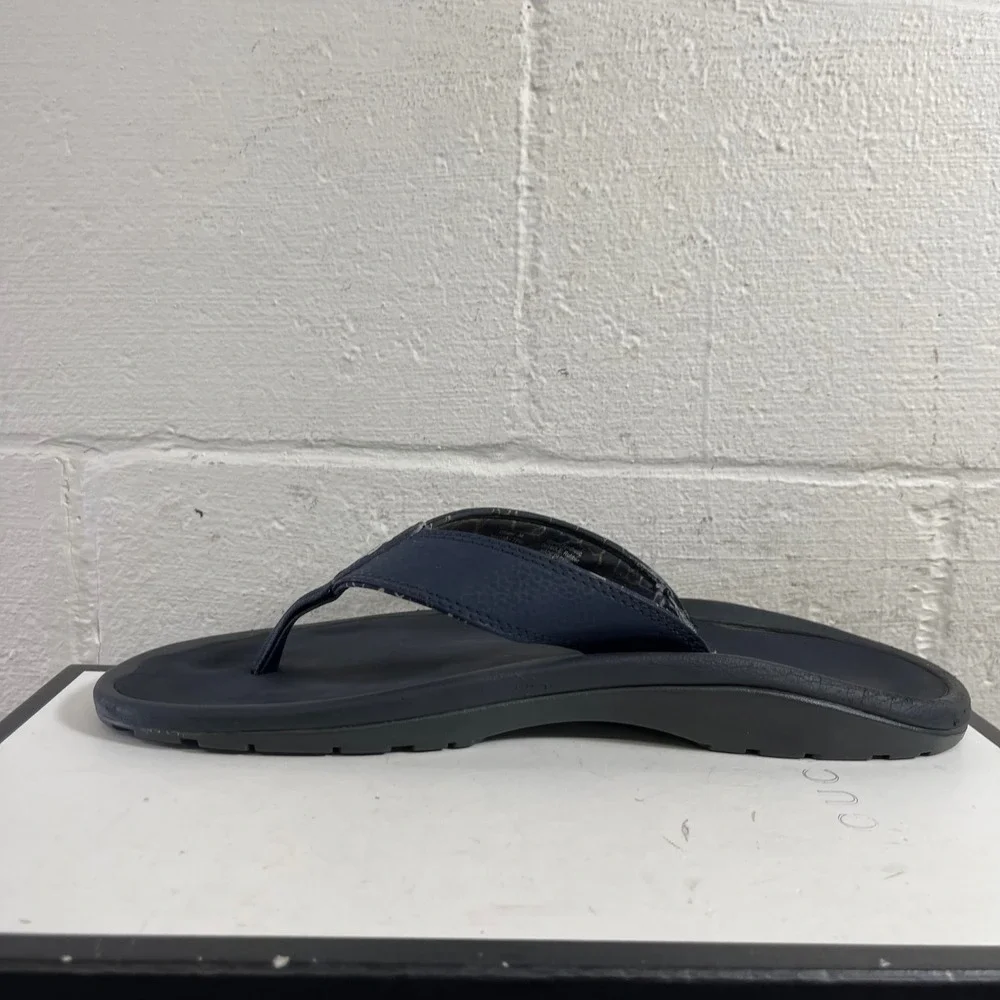 OluKai Ohana 10110A-TF6C Navy Blue Flip Flop Thong Sandals Slip On Men's 13 US‎